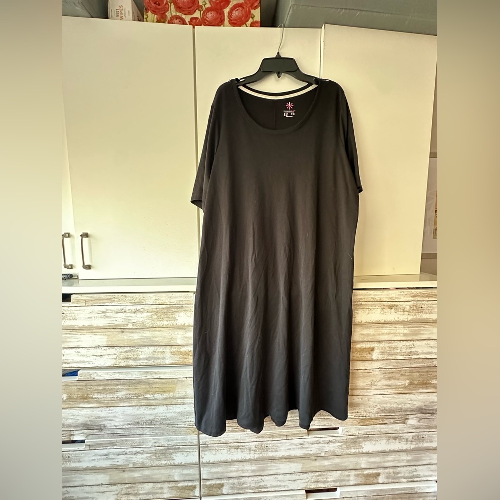 🖤 Isaac Mizrahi Live Essentials Black Swing Dress 1X